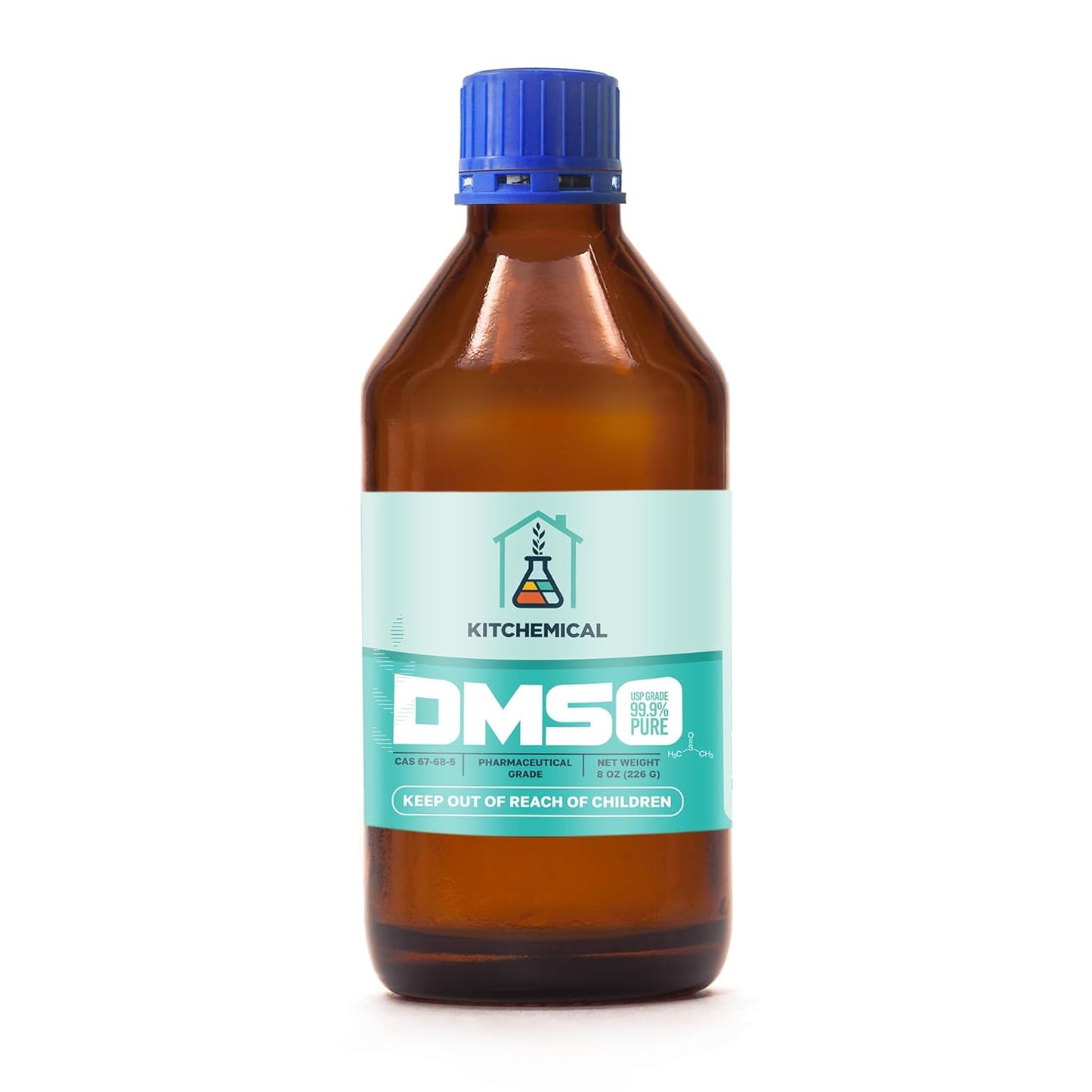 Pharmaceutical Grade 99.9% Pure DMSO in a Glass Bottle, Pure Liquid Dimethyl Sulfoxide 8 OZ, Non-Diluted, Low Odor