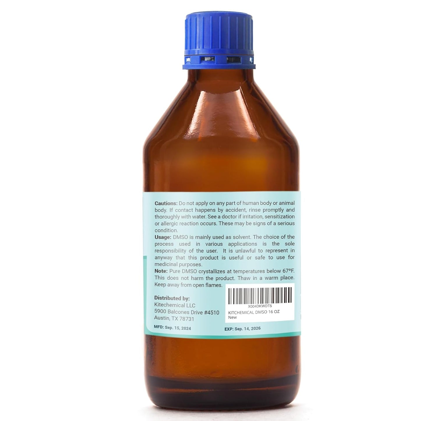 99.9% Pure DMSO in a Glass Bottle, Pure Liquid Dimethyl Sulfoxide 16.9 OZ, Non-Diluted, Low Odor