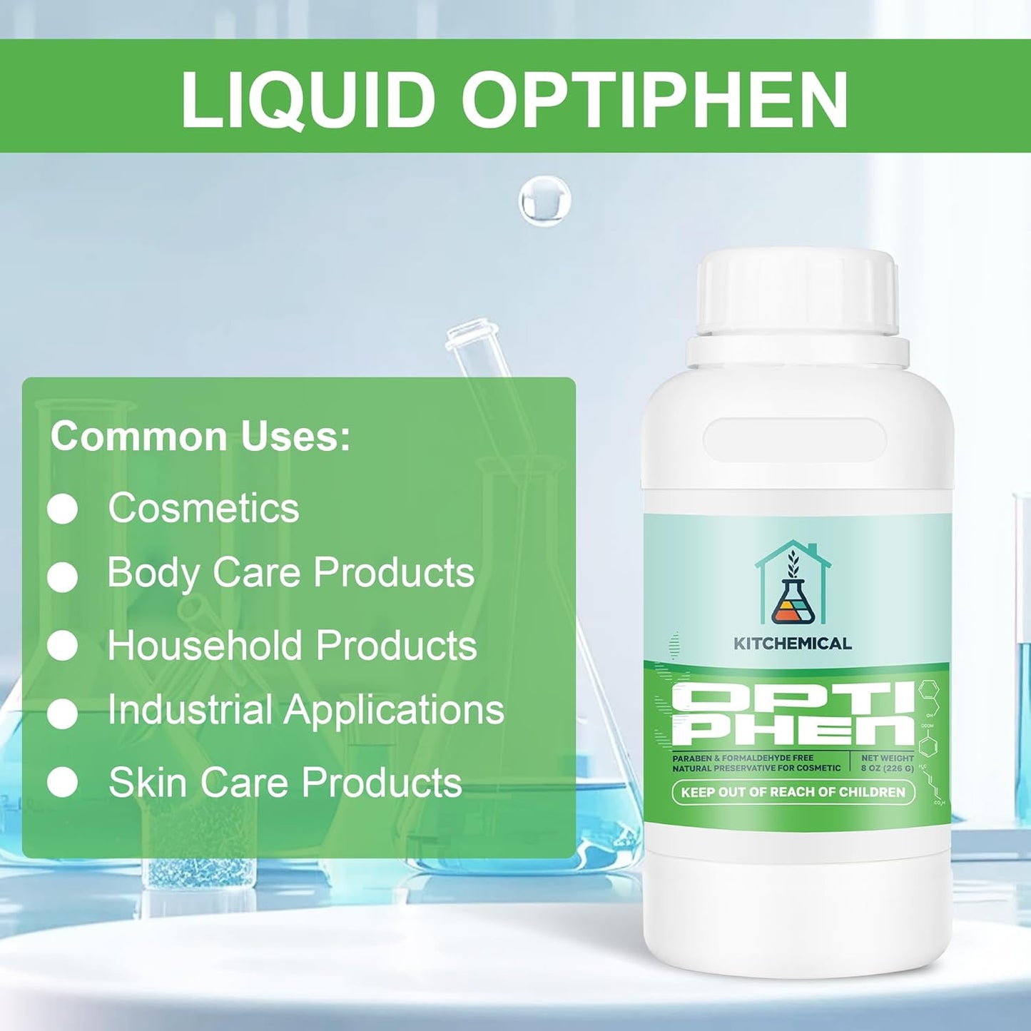 Optiphen Natural Preservative (8 oz), Paraben Free, Broad Spectrum Preservative for Lotions, Creams, Soaps & Cosmetics, Water & Oil Soluble, Safe for Sensitive Skin