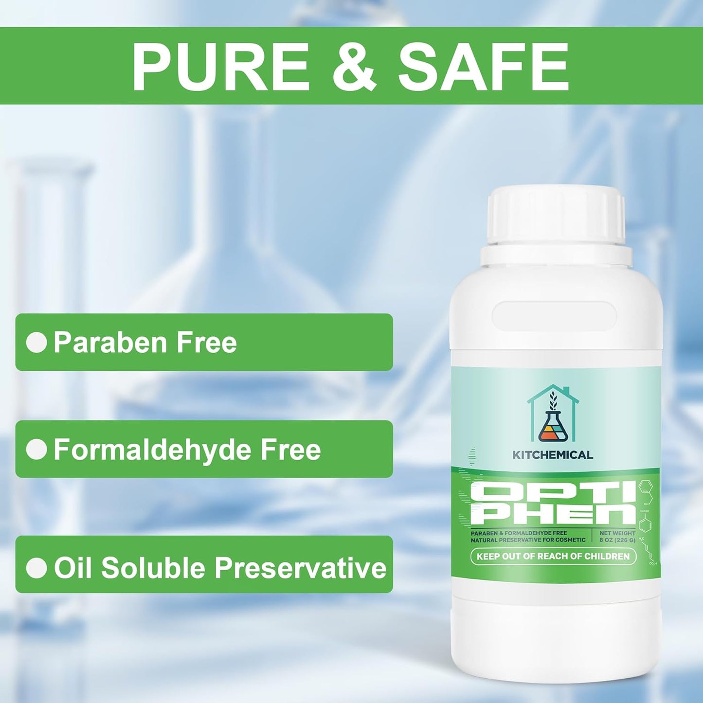 Optiphen Natural Preservative (8 oz), Paraben Free, Broad Spectrum Preservative for Lotions, Creams, Soaps & Cosmetics, Water & Oil Soluble, Safe for Sensitive Skin